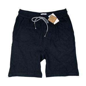 PX Clothing Shorts Men M Medium Black Cotton Bo Ottoman Elastic Waist Sweatshort